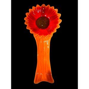 Sunflower-Shaped Ceramic Spoon Rest By Nantucket Home Dishwasher & Microwave Saf